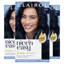 Tintura de cabelo Clairol Nice'n Easy Permanent 2BB Azul Preto x3