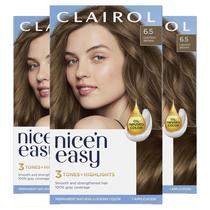 Tintura de cabelo Clairol Nice'n Easy Permanent 6.5 Castanho mais claro x3