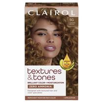 Tintura de cabelo Clairol Textures & Tones 5G Caramel Brown Pacote com 1