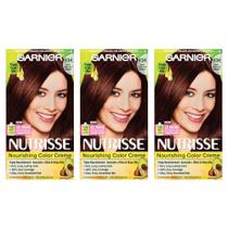 Tintura de Cabelo Garnier Nutrisse 434 Castanho Escuro - Pacote com 3 Unidades