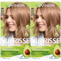 Tintura de cabelo Garnier Nutrisse Creme Nutritivo 80 Blonde, pacote com 2 Tintura de cabelo Garnier Nutrisse Creme Nutritivo 80 Blonde, pacote com 2