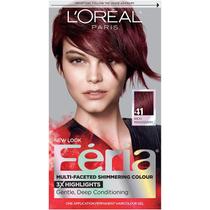 Tintura de cabelo L'Oreal Paris Feria 41 Crushed Garnet, pacote com 1