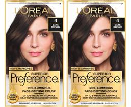 Tintura de cabelo L'Oreal Paris Superior Preference Castanho Escuro 4 (x2)