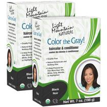 Tintura de cabelo Light Mountain Henna Color the Grey Black 200mL x2 Tintura de cabelo Light Mountain Henna Color the Grey Black 200mL x2