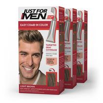 Tintura de Cabelo Masculina - Marrom Claro - Kit com 3 Unidades - Fácil de Aplicar