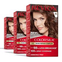 Tintura de cabelo Revlon ColorSilk 46 Média Dourada Castanha Castanha