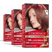 Tintura de cabelo Revlon ColorSilk 55 marrom avermelhado claro (pacote com 3)
