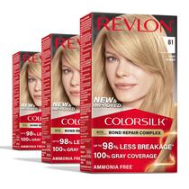 Tintura de cabelo Revlon ColorSilk 81 Light Blonde com Bond Repair x3 Tintura de cabelo Revlon ColorSilk 81 Light Blonde com Bond Repair x3