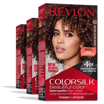 Tintura de cabelo Revlon Colorsilk Permanent Brown com cobertura 100% cinza Tintura de cabelo Revlon Colorsilk Permanent Brown com cobertura 100% cinza