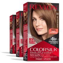 Tintura de cabelo Revlon Colorsilk Permanent Brown com cobertura 100% cinza