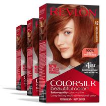 Tintura de cabelo Revlon Colorsilk Permanent Red 100% cinza com cobertura