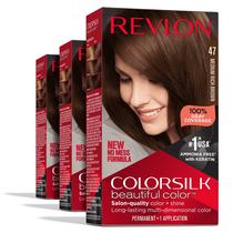 Tintura de Cabelo Revlon Colorsilk Permanente - Castanho, 100% Cobertura de Cabelos Brancos