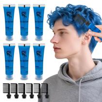 Tintura de cabelo temporária Byhoo Blue Cream para crianças com 6 pentes de 90 ml