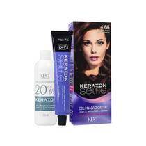Tintura Keraton Selfie 4.66 Castanho Médio Vermelho Intenso