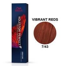 Tintura Koleston Perfect Me+ Vibrant Reds 7/43 Louro Médio Cobre Dourado 60 ml Wella Tintura Koleston Perfect Me+ Vibrant Reds 7/43 Louro Médio Cobre Dourado 60 ml Wella