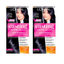 Tintura Loreal Paris 210 Preto Azulado - KIT COM 2 UNIDADES