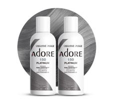 Tintura para cabelo Adore Semi Permanent Silver 150 Platinum 120mL x2