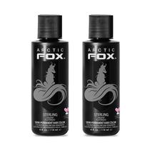 Tintura para cabelo Arctic Fox Sterling Pastel Silver 118 ml (pacote com 2) Tintura para cabelo Arctic Fox Sterling Pastel Silver 118 ml (pacote com 2)