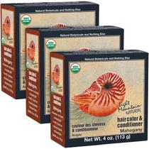 Tintura para cabelo Light Mountain Henna Mahogany 120 ml (pacote com 3)