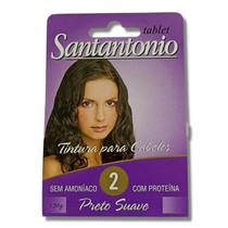 Tintura Para Cabelo Tablet Santantonio N.2 Preto Suave Sem Amoníaco com Proteínas