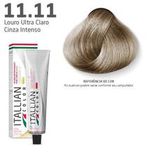 Tintura para cabelos itallian color 11.11 louro ultra claro cinza intenso 60gr
