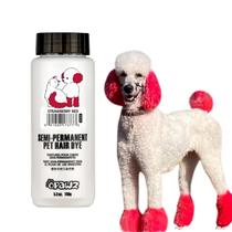 Tintura para pêlos de animais de estimação OPAWZ semipermanente vermelha morango para cães e gatos Tintura para pêlos de animais de estimação OPAWZ semipermanente vermelha morango para cães e gatos