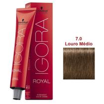 Tintura Schwarzkopf Igora 7/0 Louro Medio Natural Hd - 60G