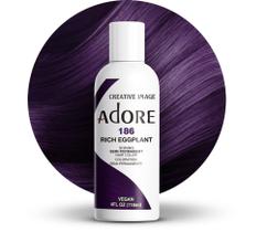 Tintura semipermanente para cabelo Adore 186 Rich Eggplant vegana 118 ml