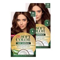 Tintura Soft Color Sem Amônia Castanho Claro 50 Kit Kit com duas unidades