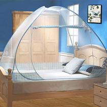 Tinyuet Mosquito Net para cama, 39.3x78.7in Pop-up Mosquito Net Tenda para uso interno e externo, porta-mosquitos portátil de viagem de porta dupla com fundo de rede, tela de inseto-borda azul