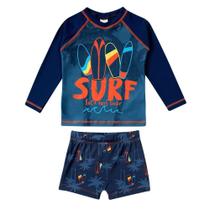 Tip Top Conjunto Praia Camiseta e Sunga Boxer Azul
