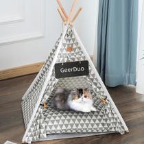 Tipi para Mascotas GeerDuo Tienda Portátil para Perros o Gatos Pequeños Gris