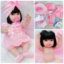 Tipo Boneca Bebê Reborn 100% Silicone Bolsa + 28 Itens