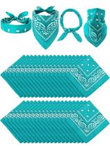 Tipo de unidade de bandana: 36 peças, poliéster Paisley, cor azul-petróleo Tipo de unidade de bandana: 36 peças, poliéster Paisley, cor azul-petróleo