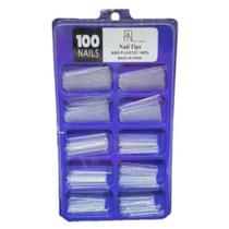 Tips 100 Alongada Curvatura C Transparente Na Caixa Acrílico