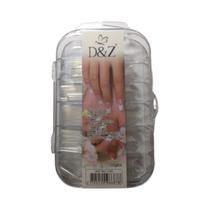 Tips Edge Transparente 100 Peças - D&Z 7944 para Alongamento de Unhas