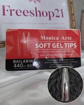 Tips Postiça Soft Flex Gel Unha Bailarina Alongada - Mônica Arte C/ 440