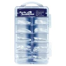 Tips Unhas Postiças Stiletto Transparente 100un Arte Sedução