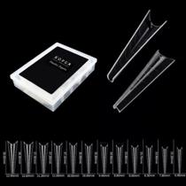 Tips unhas stiletto transparente 120un koper hzj-29 manicure