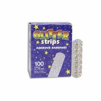 Tira adesiva Glitter Stat Strip 3/4 X 3 Polegadas Plástico Retângulo Kid Design (Glitter Stars e Stri Kid Design (Glitter Stars and Stripes) 100 Count by Dukal