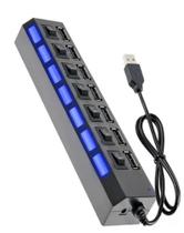 Tira De Extensão De Hub Usb 3.0 7 Portas Com Interruptor Seletor Pc Externo Hd Pendrive