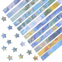 Tira de papel Origami Star URROMA 1200 unidades de pintura de Van Gogh Tira de papel Origami Star URROMA 1200 unidades de pintura de Van Gogh