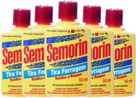 Tira ferrugem 50ml semorim idela para tecidos e roupas 5 und Tira ferrugem 50ml semorim idela para tecidos e roupas 5 und