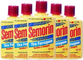 Tira ferrugem 50ml semorin ideal para tecidos e roupas 5 und
