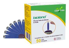 Tira Fita Glicose Bioland G-423s Code Free C/50 Unidades