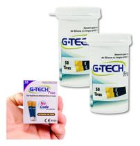 Tira Glicose Gtech Free Eletrodos Em Ouro 100 Uni Reagente Glicose