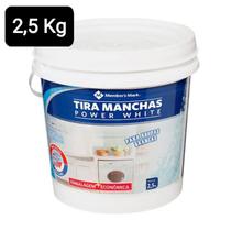 Tira manchas em pó 2,5kg para Roupas Brancas Power White Balde - Members Mark