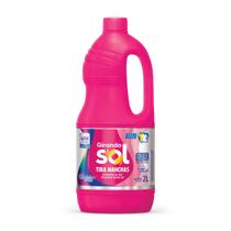 Tira Manchas Líquido Sem Cloro Girando Sol 2L, Sabão Líquido Tira Manchas, Rosa, Poderoso Contra As Manchas Mais Difícei