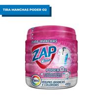 Tira Manchas Poder O2 Zap Clean 450g Alvejante 2 Em 1 Roupas Brancas e Coloridas