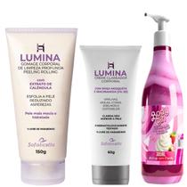 tira manchas suvaco axilas entre a perna hidrata esfolia kit